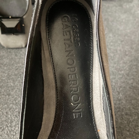 Gaetano Perrone for Te Cesan Grey Suede Jewel Flats Sz 37 - Picture 7 of 11